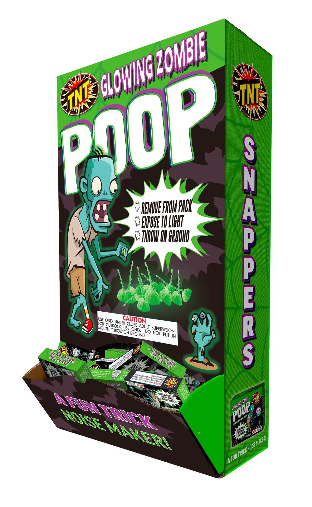 Glowing Zombie Poop Halloween Snaps 168 Count Sidekick - Celebrate Everyday