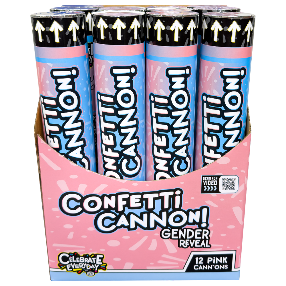 TNT Fireworks, Pink Confetti Cannon, 12 Pack, Pink Confetti - Celebrate Everyday
