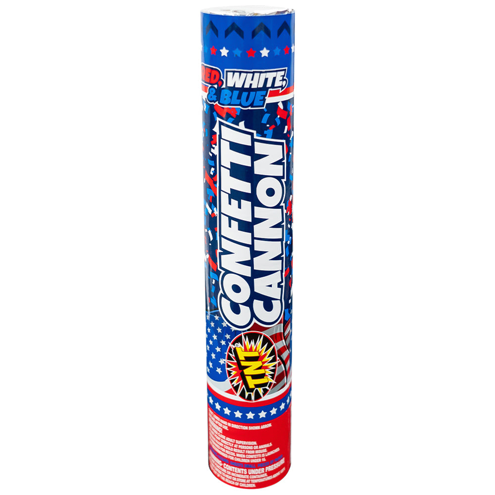 Red, White, and Blue Confetti Cannons, 12 Pack