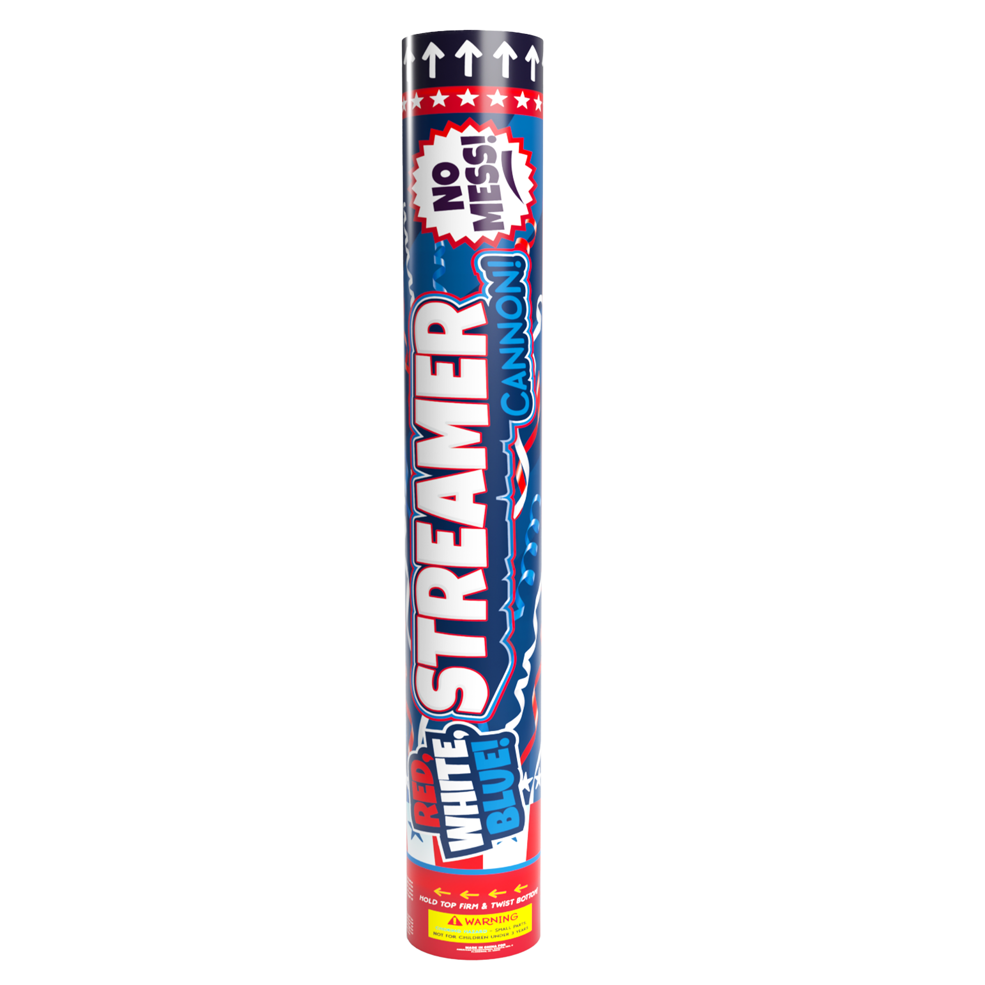 Red, White, and Blue Streamer Cannons, 12 Pack