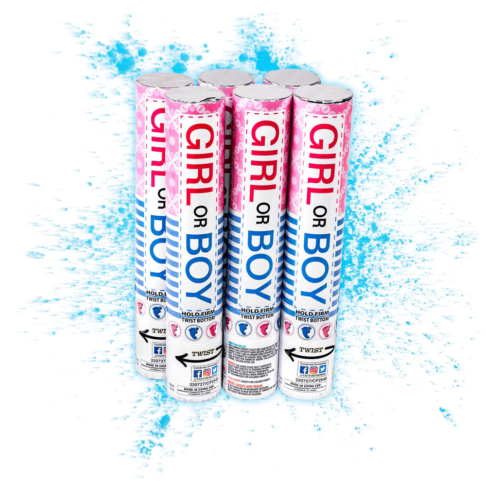 Pink Gender Reveal Powder Cannon 8 Pack - Celebrate Everyday