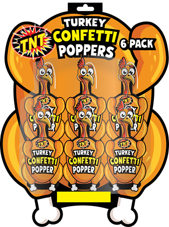 Turkey Party Popper, 6 Pack - Celebrate Everyday