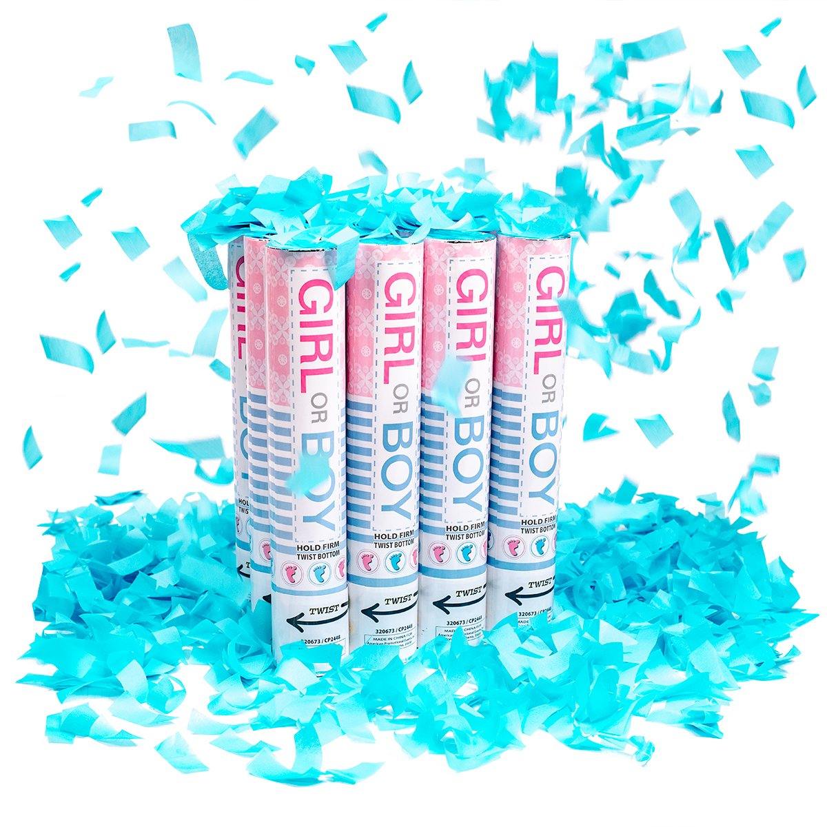 Confetti Cannons Blue Gender Reveal - www.celebrate.shop